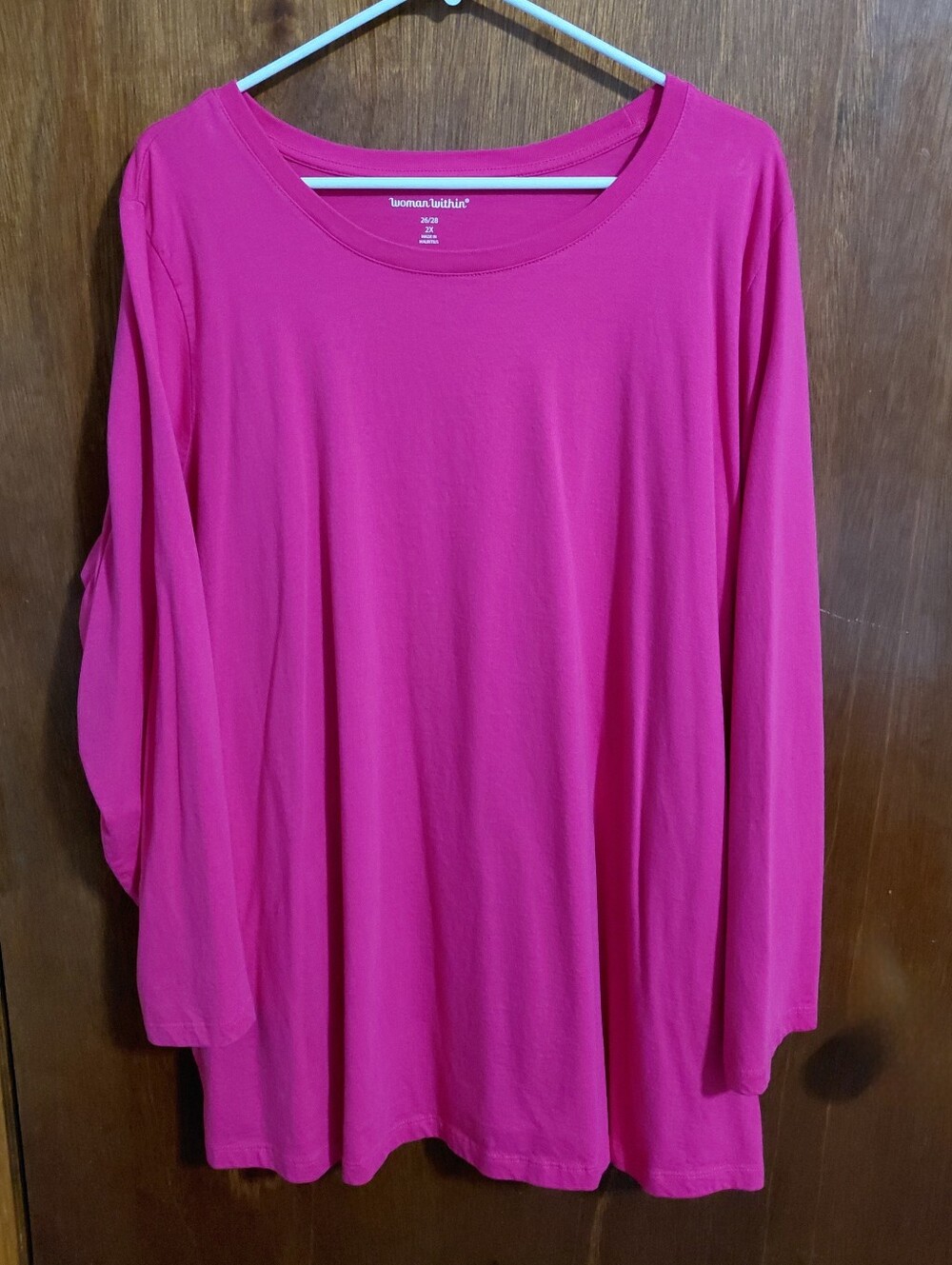 2X Woman Within Hot Pink Top